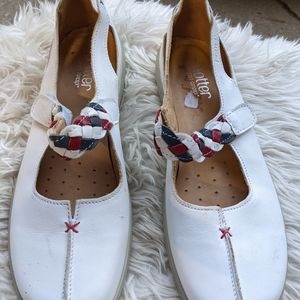 Hotter White Leather Velcro Shoes Size 9.5